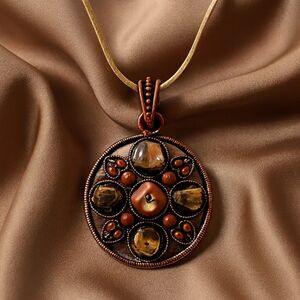 Bohemian Filigree Pendant Necklace - Tan Suede Cord – Artisan Women’s Jewelry #2